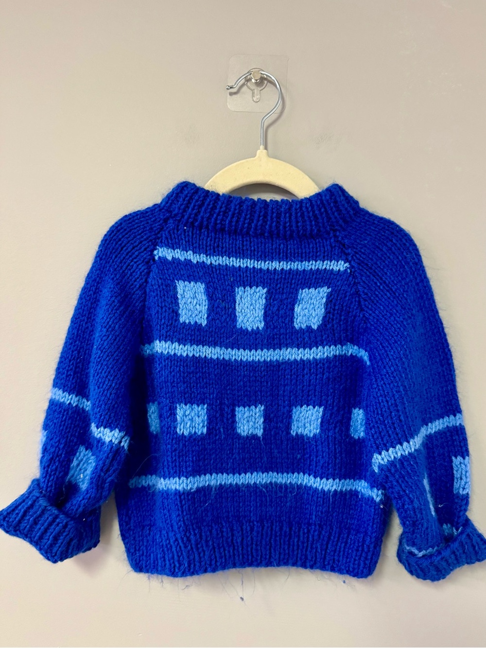 Kids Blue Patterned Knit Sweater